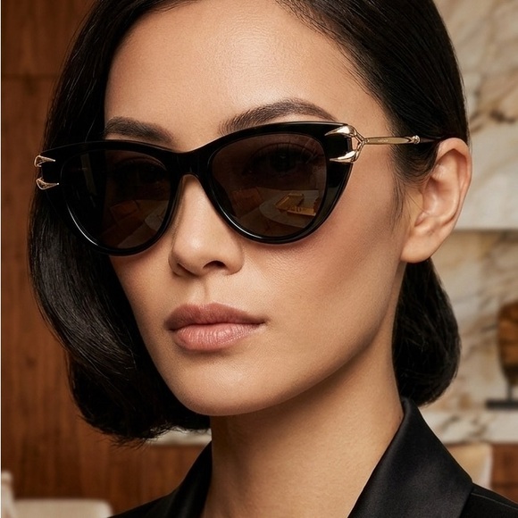 New! Roberto Cavalli SRC031 0700 Chic Black Claw Sunglasses Authentic